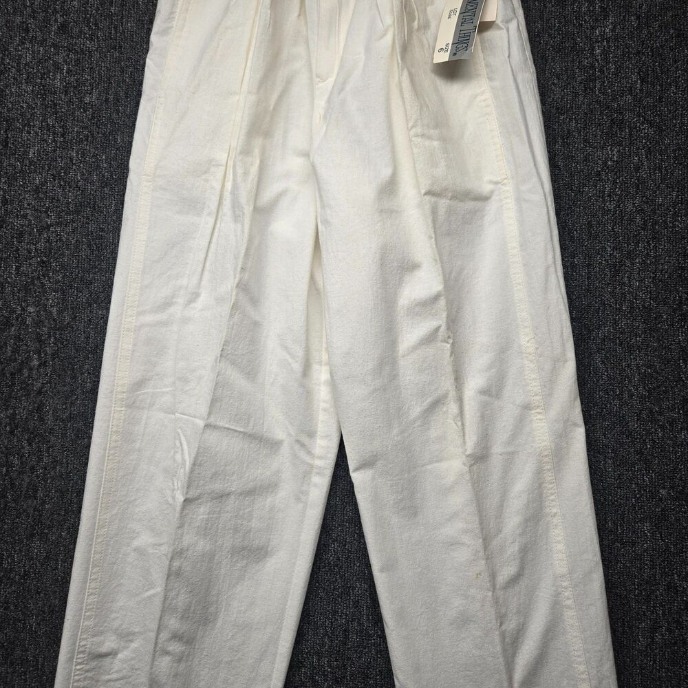 Petites Fundamental Things Vintage Women’s Pants 6 White High Rise NWT 24x28 - Picture 10 of 16
